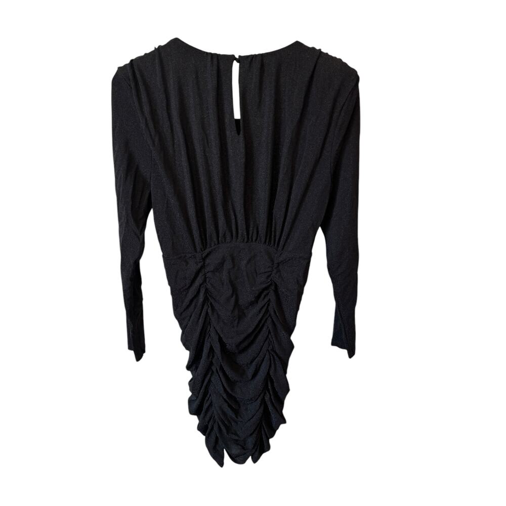 VERONICA BEARD NWT Jeremiah Long-Sleeve Ruched Mini Dress Black Size Large $298 - Picture 5 of 8